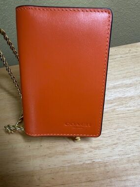 Coach Orange Leather Card/Wallet